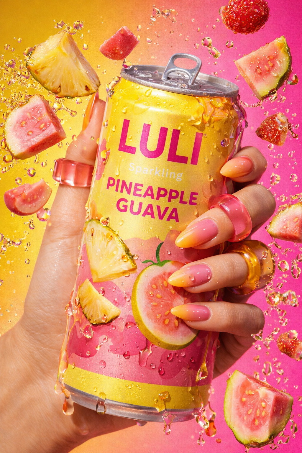 Luli sparkling drink product photography